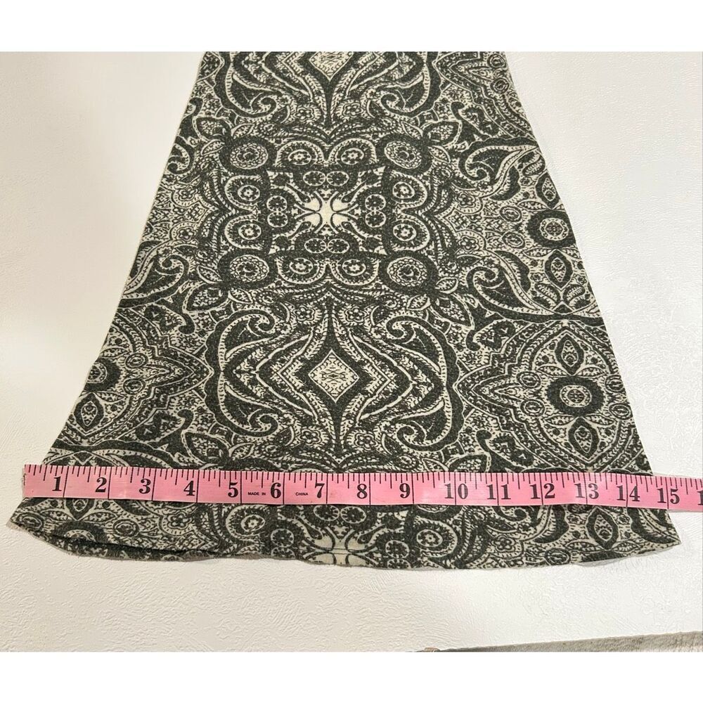 Abercrombie & Fitch Paisley Flare Pants Gray Green Boho Bell Bottom Women’s Larg - Picture 6 of 9